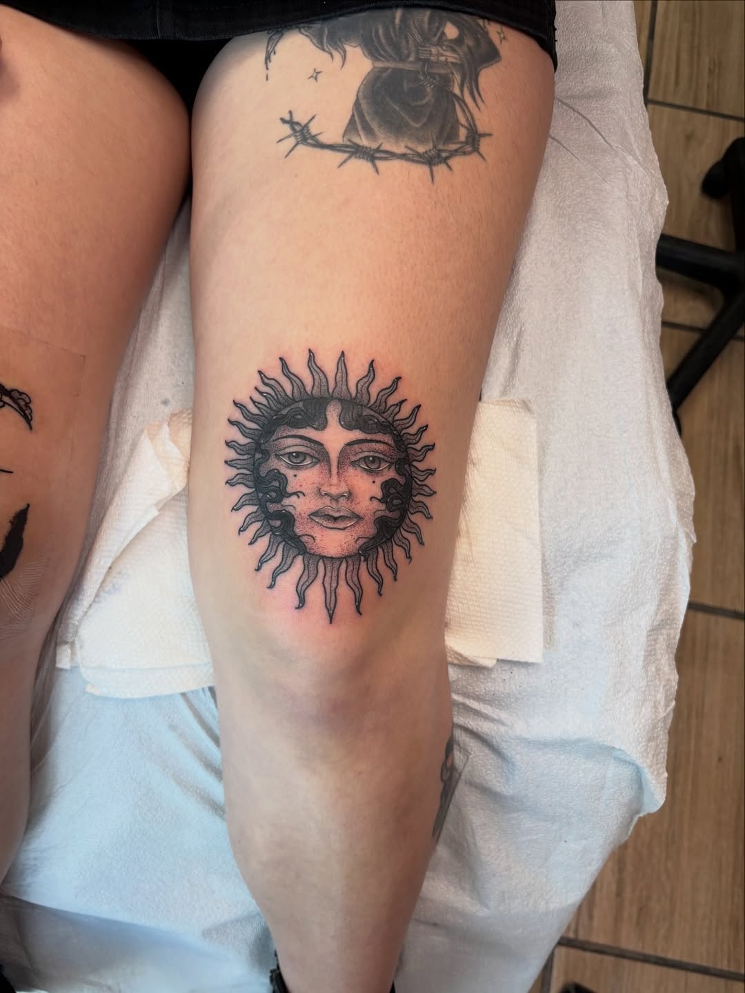 Tattoo by @blkndrose — black_and_grey, chicano