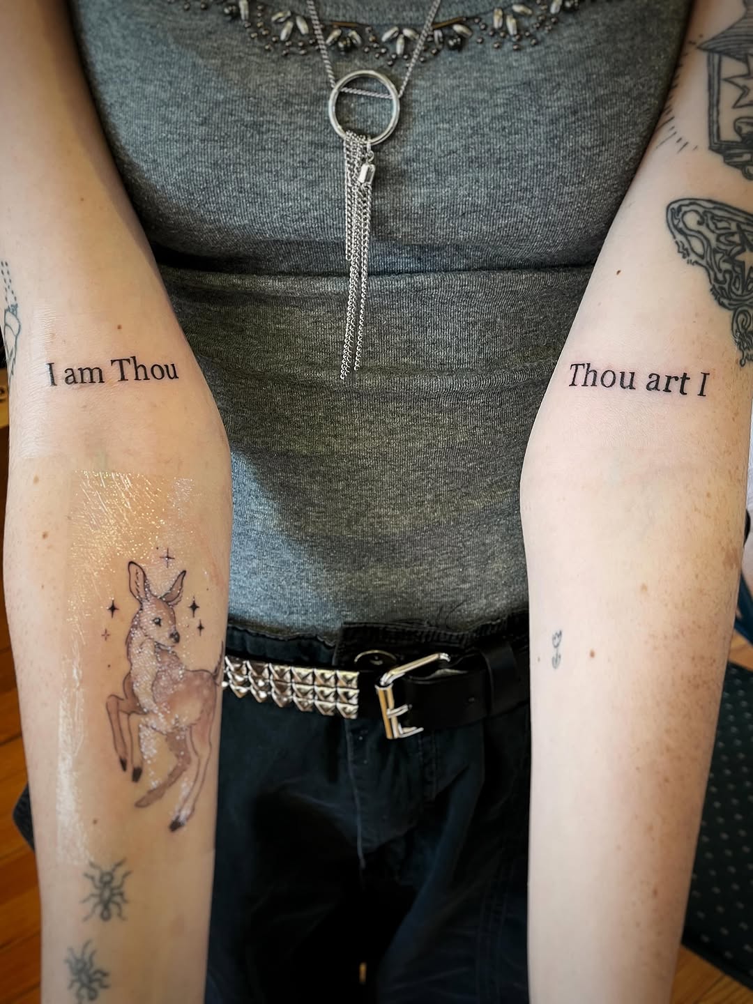 Tattoo by @bai.bai.bunni.tattoos — lettering_script, illustrative