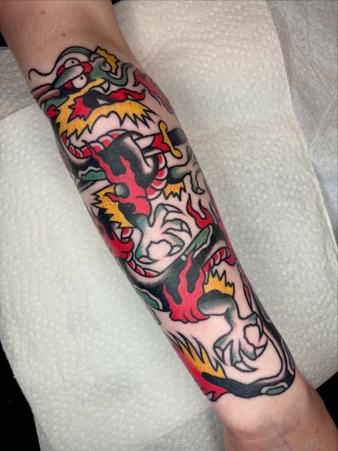 Tattoo by @alexsublett_tattoo โ american_traditional, japanese_irezumi