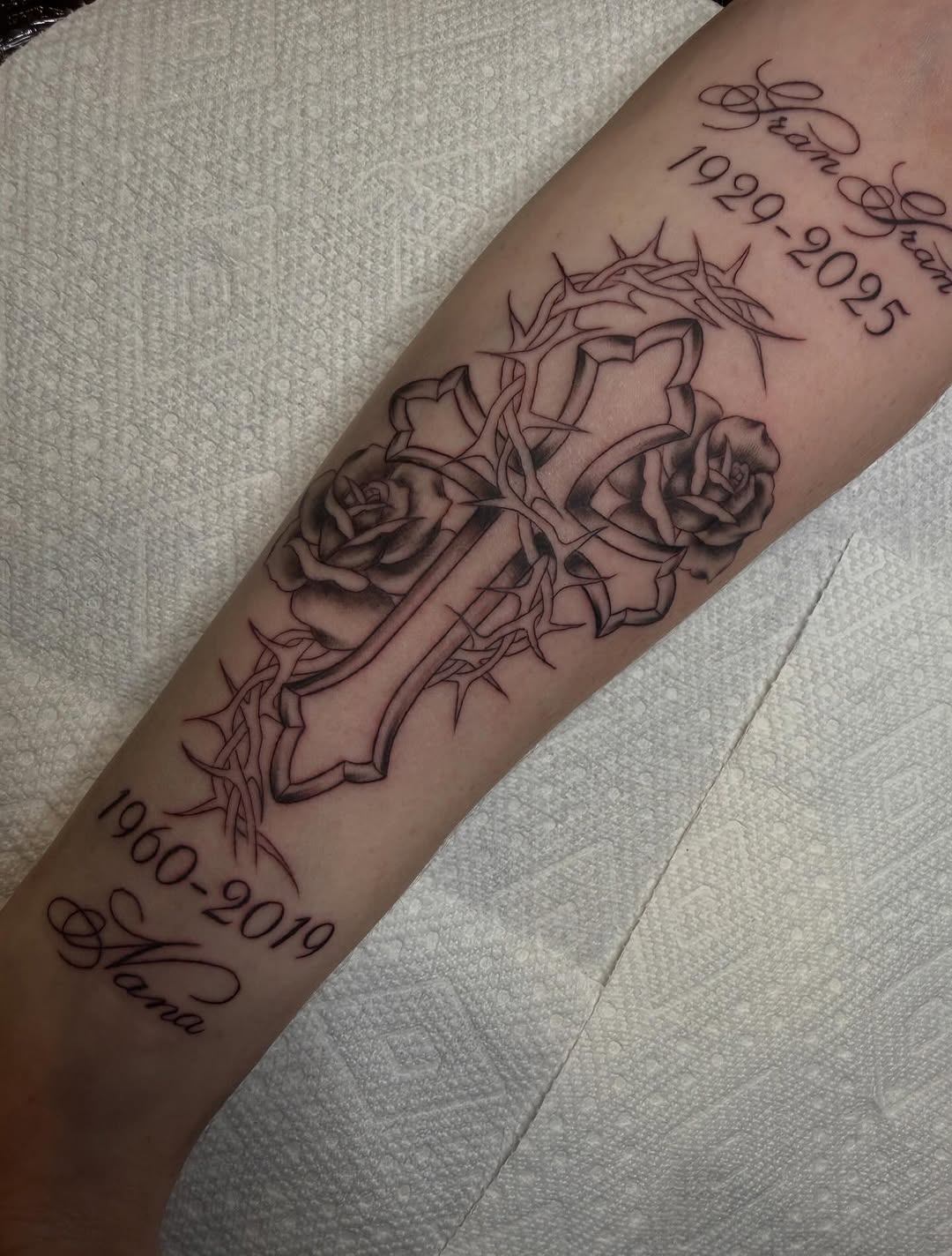 Tattoo by @inkedbykz — black_and_grey, lettering_script