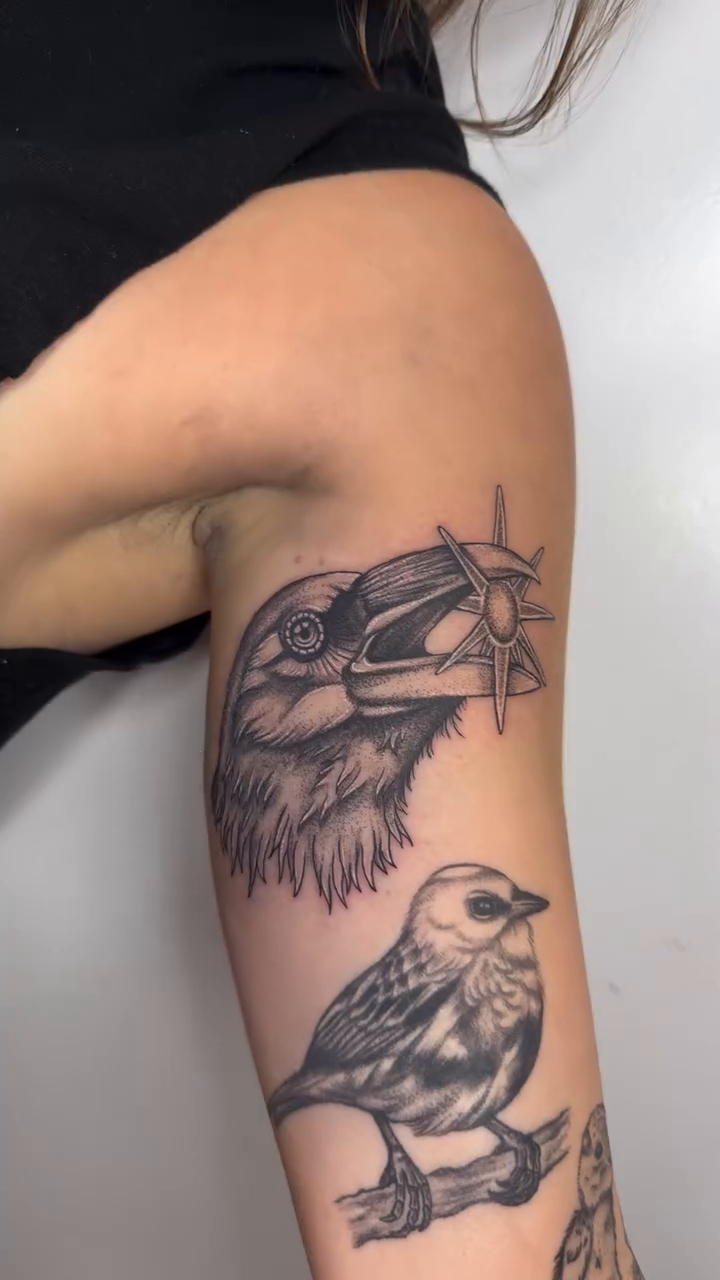 Tattoo by @artofmagsy — black_and_grey, realism