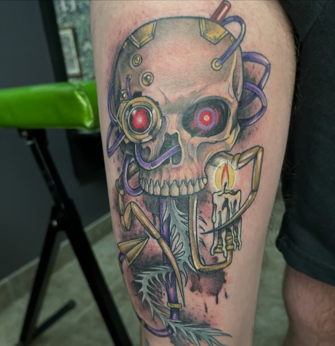 Tattoo by @bogwitchz_ — illustrative, dark_realism
