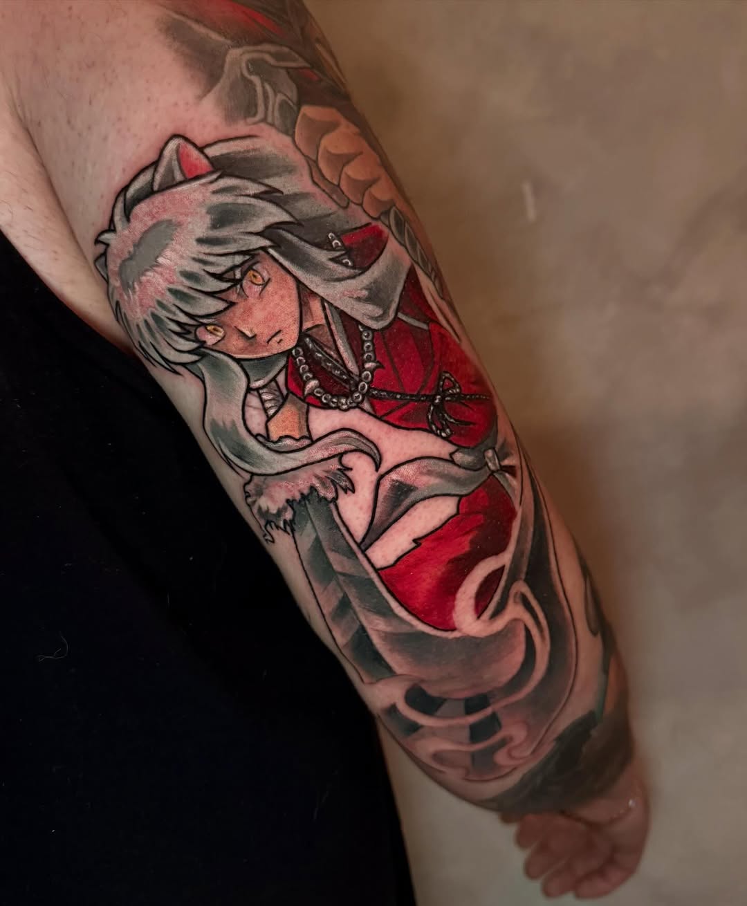 Tattoo by @emi_inks โ anime, black_and_grey