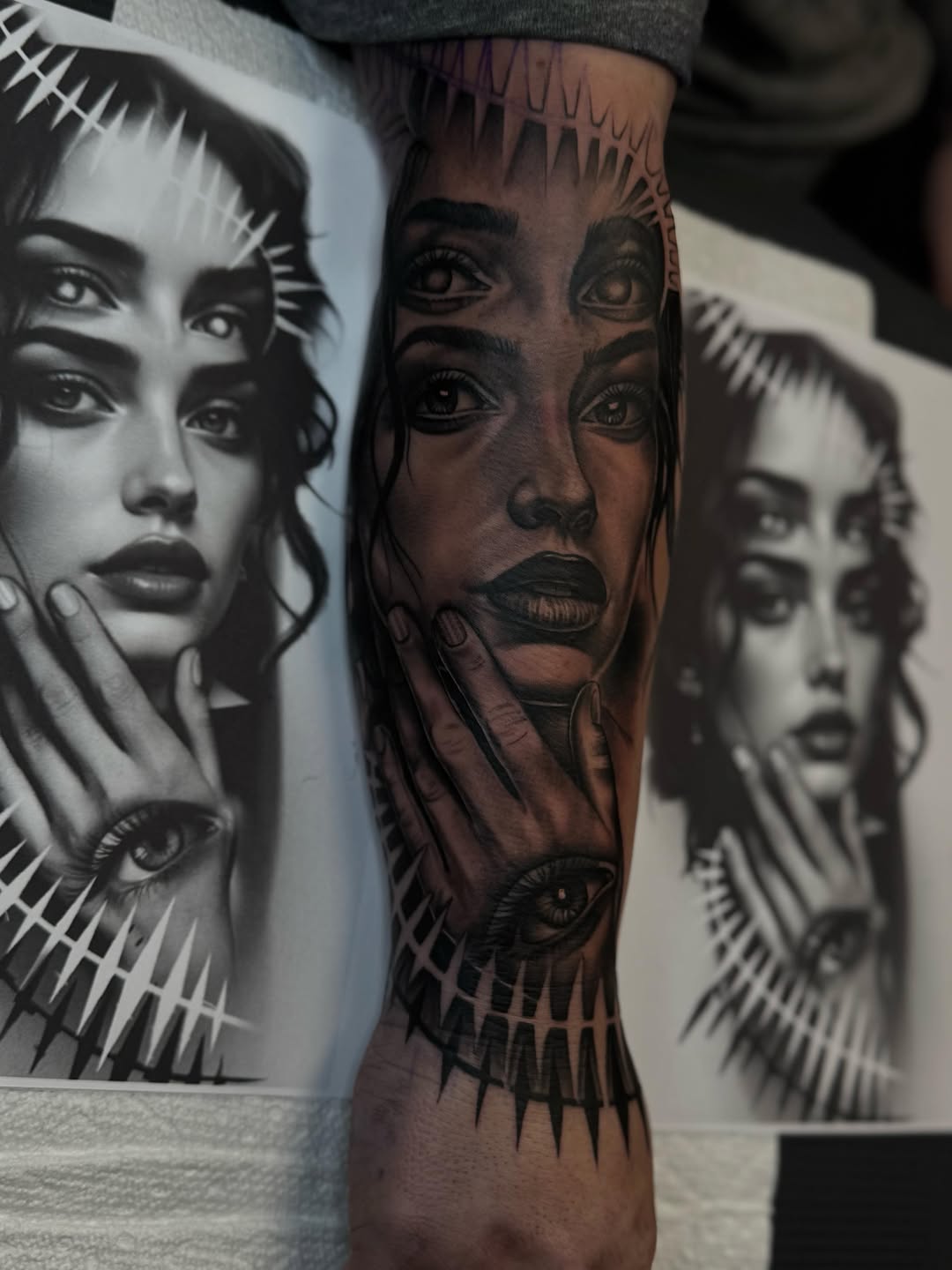 Tattoo by @donhugotattoo โ realism, black_and_grey