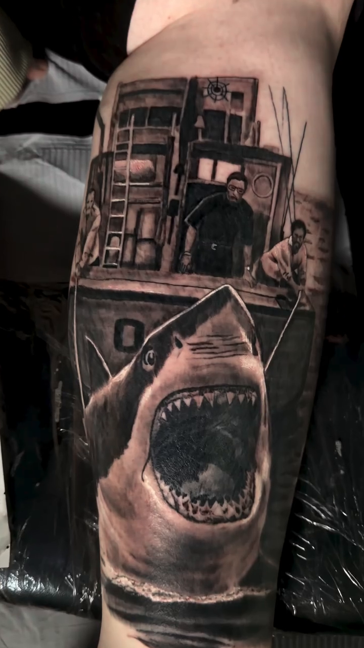 Tattoo by @tonycashtattoos — realism, black_and_grey