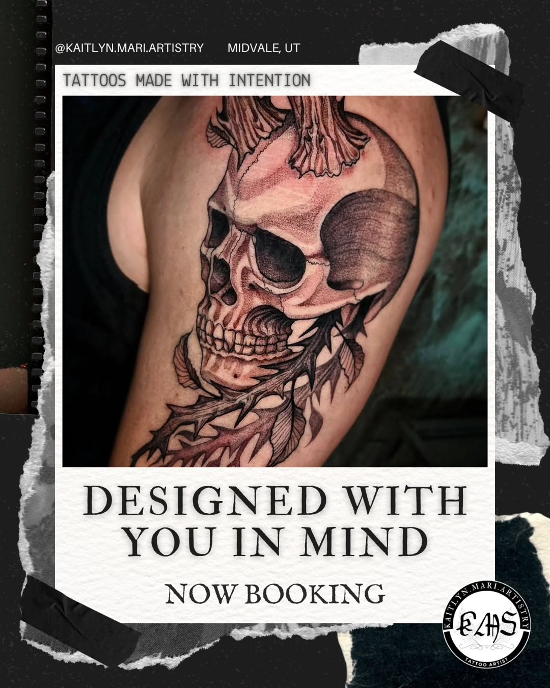 Tattoo by @kaitlyn.mari.artistry β black_and_grey, illustrative