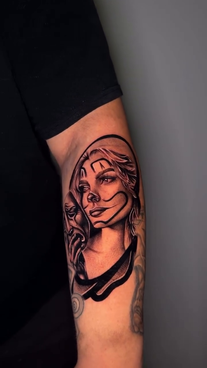 Tattoo by @payasoink402 — black_and_grey, realism