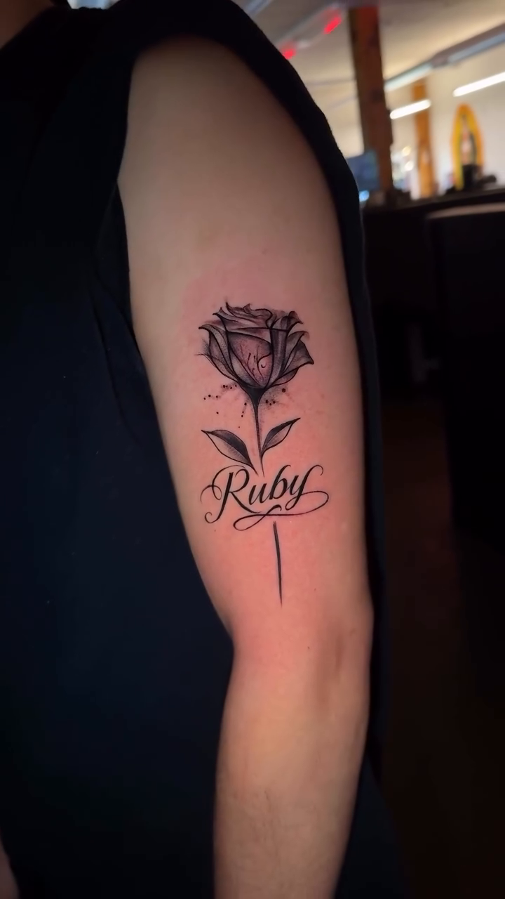 Tattoo by @chosen1.404 — lettering_script, fine_line