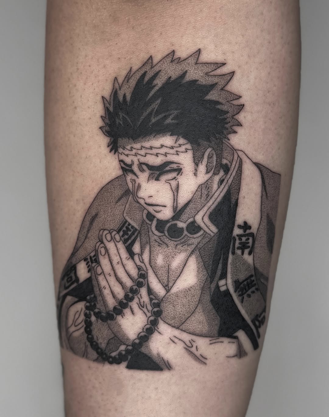 Tattoo by @a.ink.tattoo_leo — anime, black_and_grey
