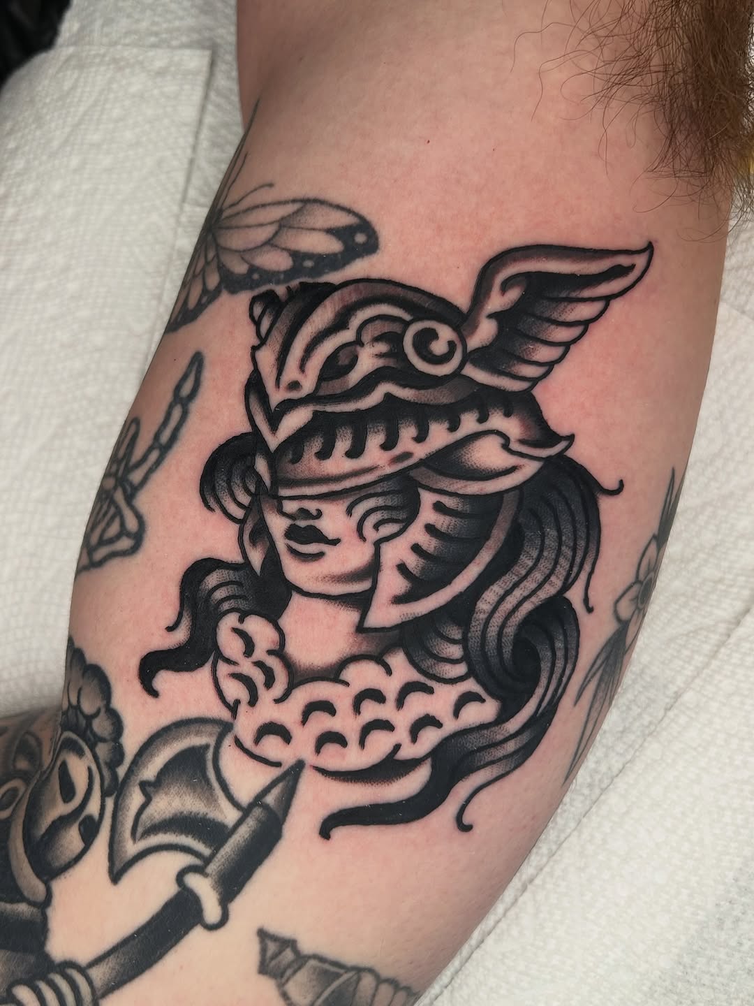 Tattoo by @bagofbones — american_traditional, black_and_grey