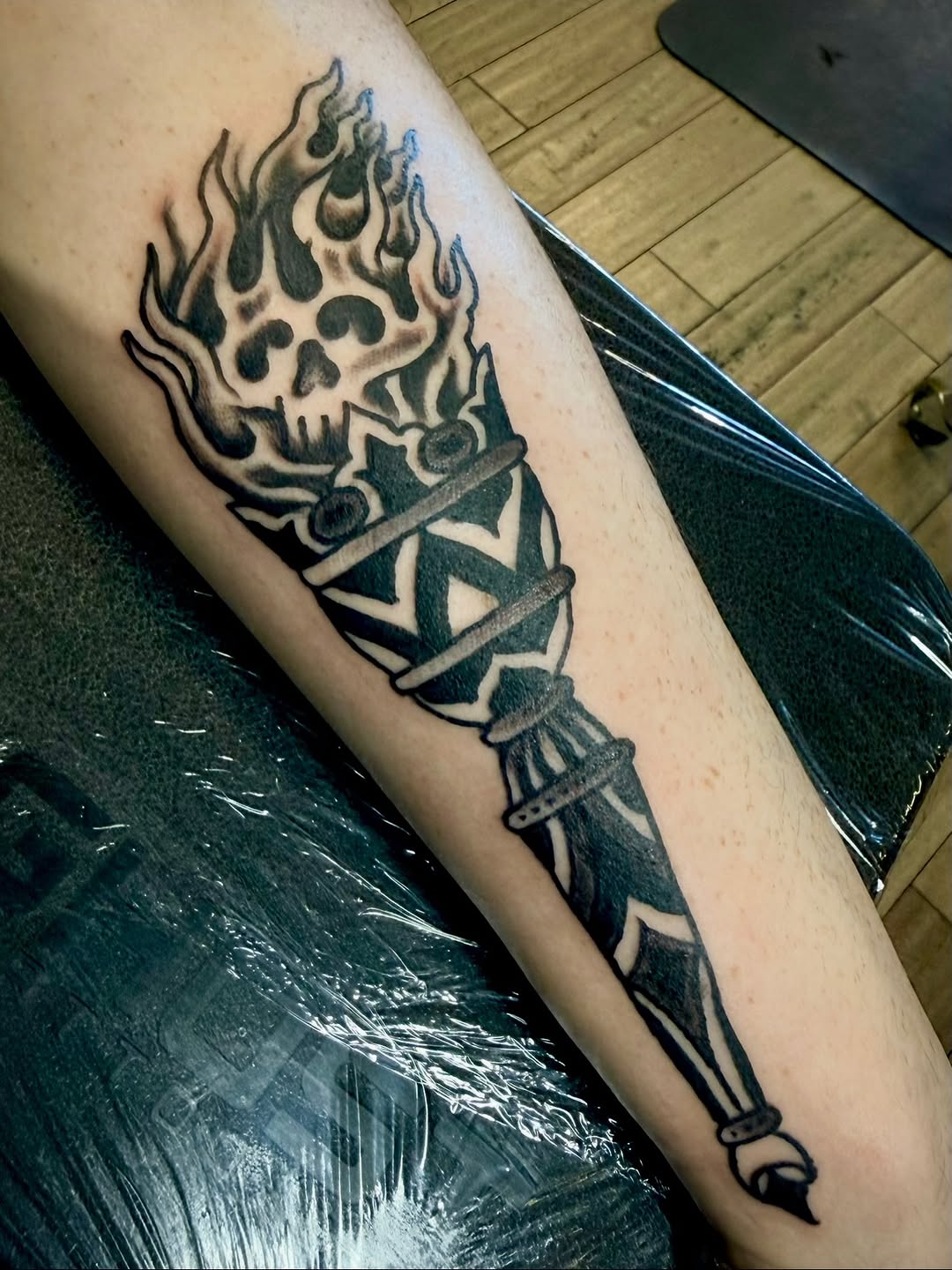 Tattoo by @zacclarktattoo — illustrative, blackwork