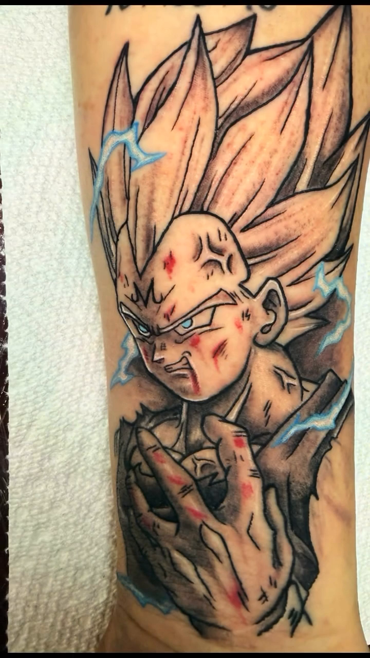 Tattoo by @sancheztapia81 β anime, black_and_grey