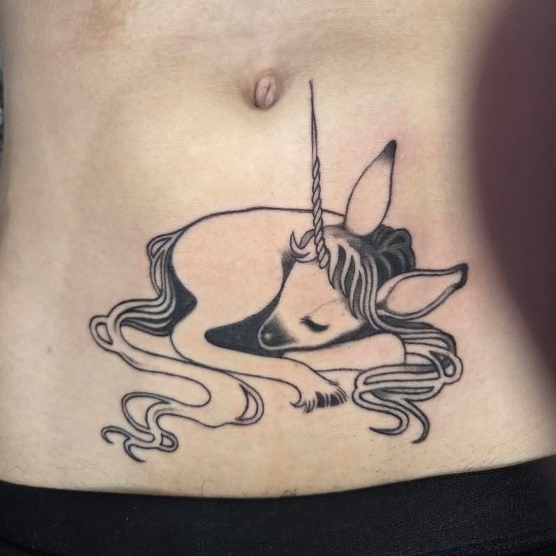 Tattoo by @furcoat444 — fine_line, black_and_grey