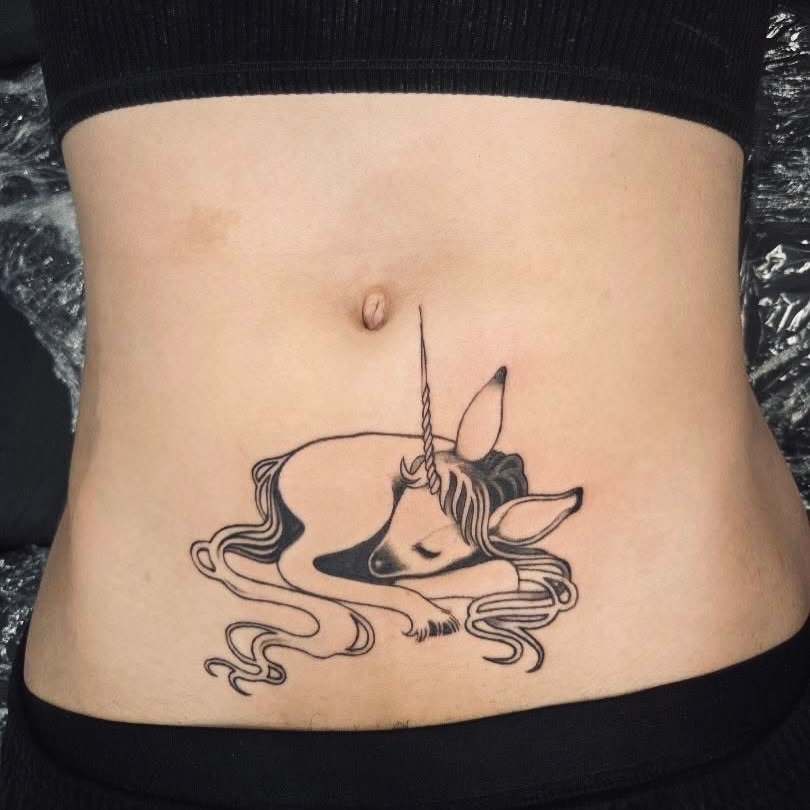Tattoo by @furcoat444 — fine_line, black_and_grey
