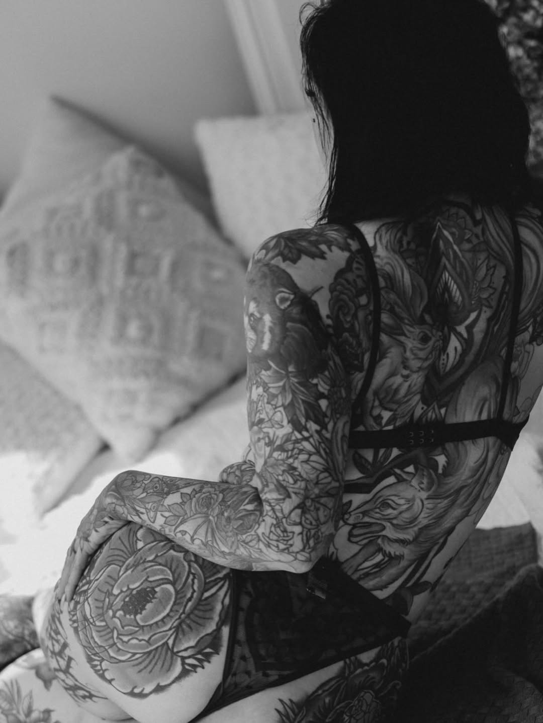 Tattoo by @honeysucktattoo โ realism, black_and_grey