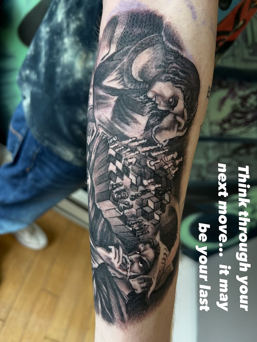 Tattoo by @strikt — black_and_grey, realism
