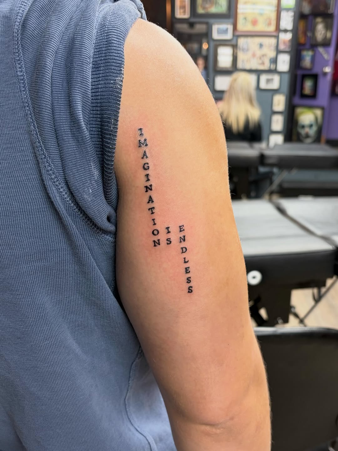 Tattoo by @xweaziex โ lettering_script, fine_line