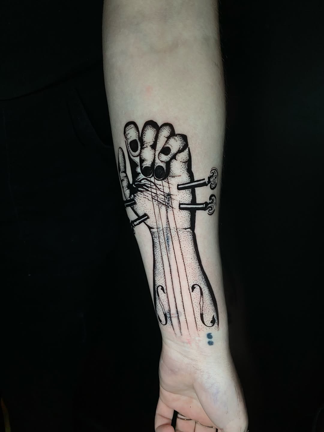 Tattoo by @cherryjaneink — blackwork, illustrative