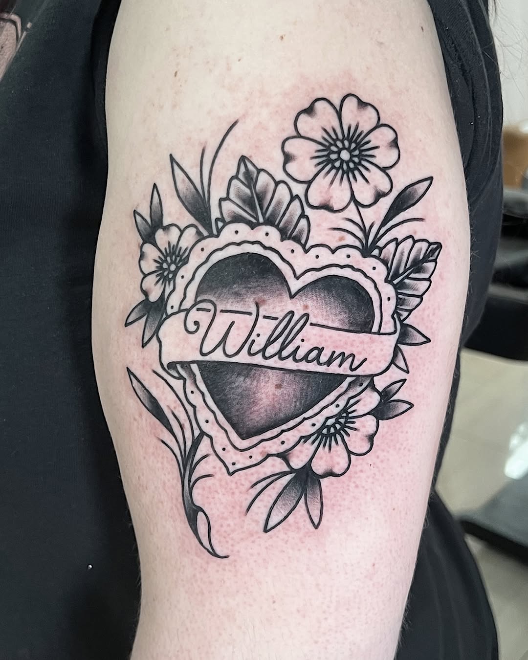 Tattoo by @shannonkeeleyy — american_traditional, lettering_script
