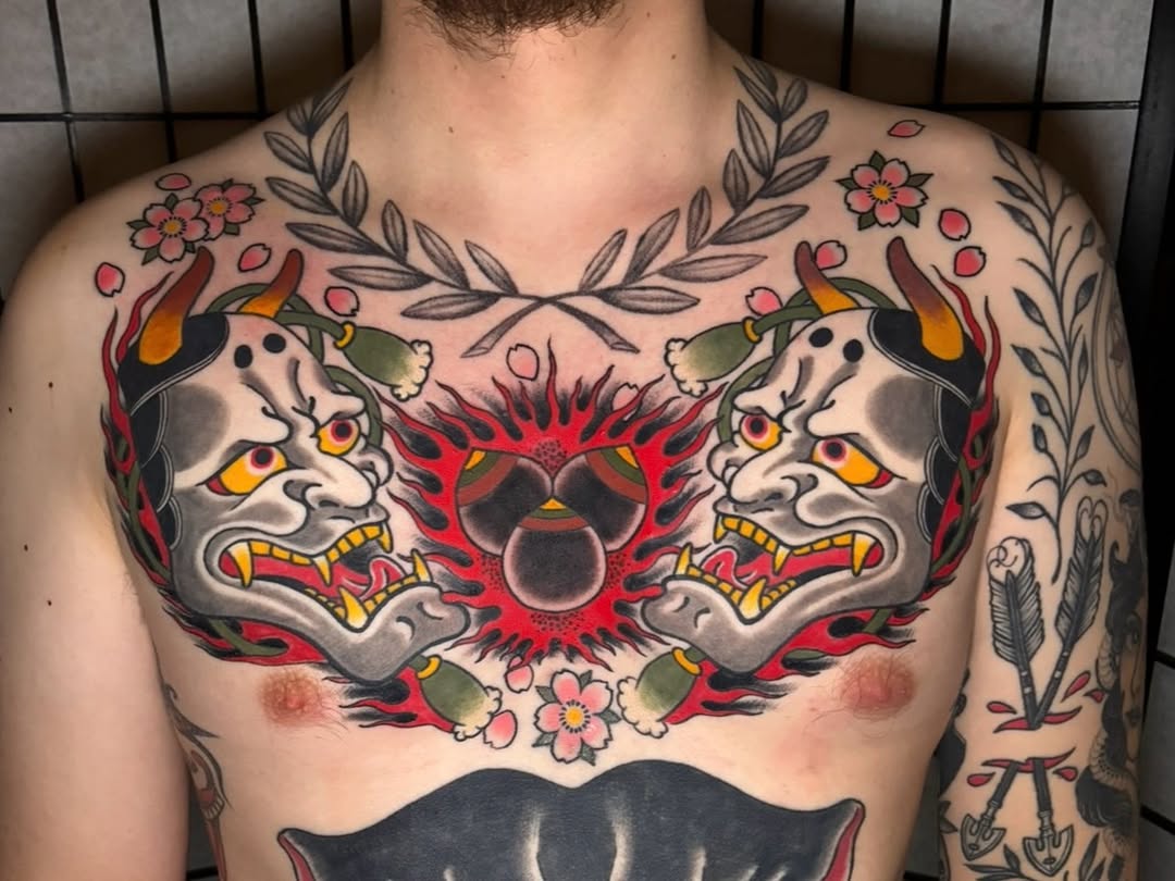 Tattoo by @mikemactattoo — japanese_irezumi, american_traditional