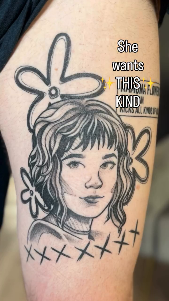 Tattoo by @denisegarner.art — illustrative, black_and_grey
