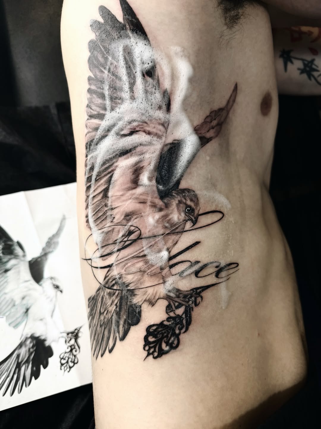 Tattoo by @inkedbykell — realism, lettering_script