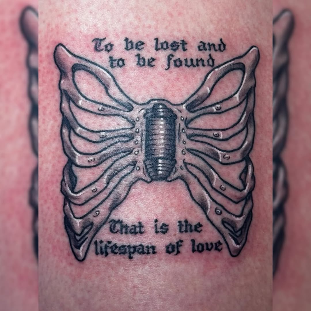Tattoo by @gabipaigeee — black_and_grey, lettering_script