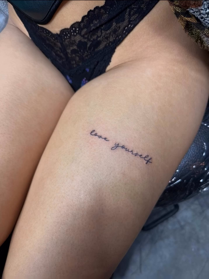 Tattoo by @tattooartbytony — lettering_script, fine_line
