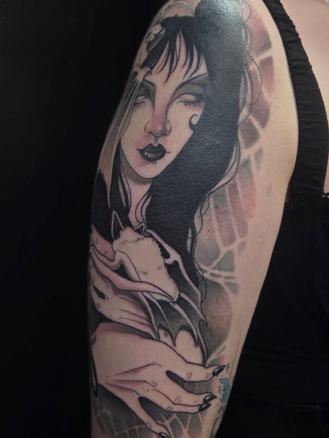 Tattoo by @batbonez — dark_realism, blackwork