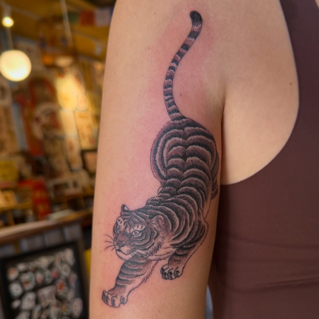 Tattoo by @markpeoplestattoos — japanese_irezumi, black_and_grey