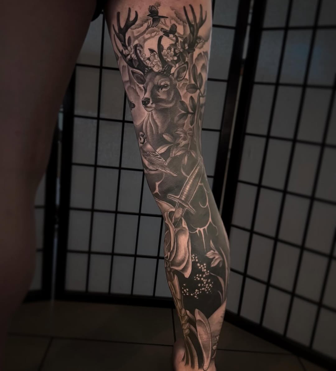 Tattoo by @missautumndancer — realism, black_and_grey