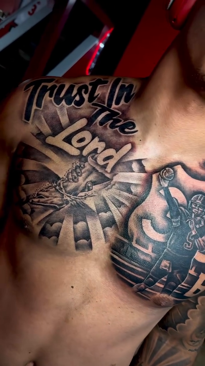 Tattoo by @tatt2t — black_and_grey, lettering_script