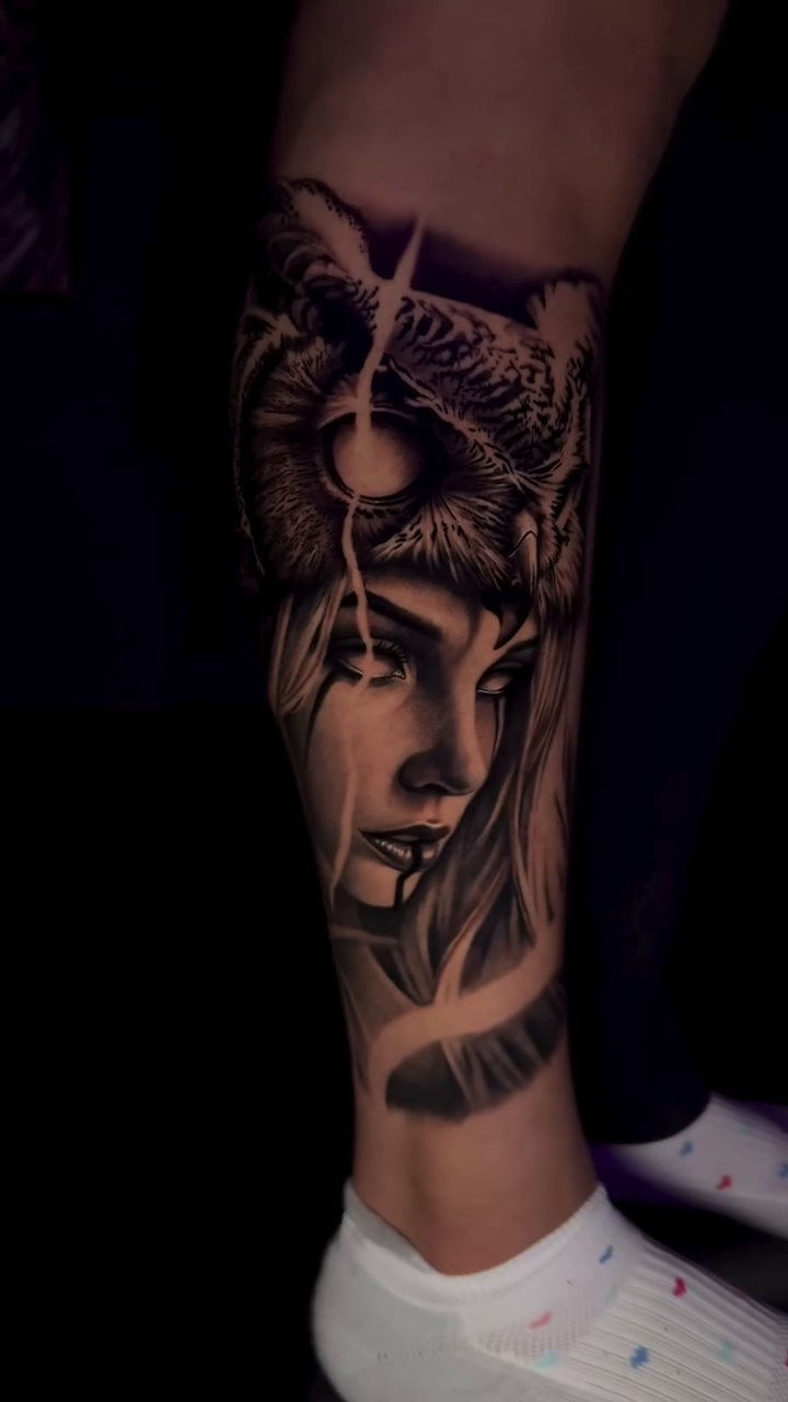 Tattoo by @itstommyink — black_and_grey, realism