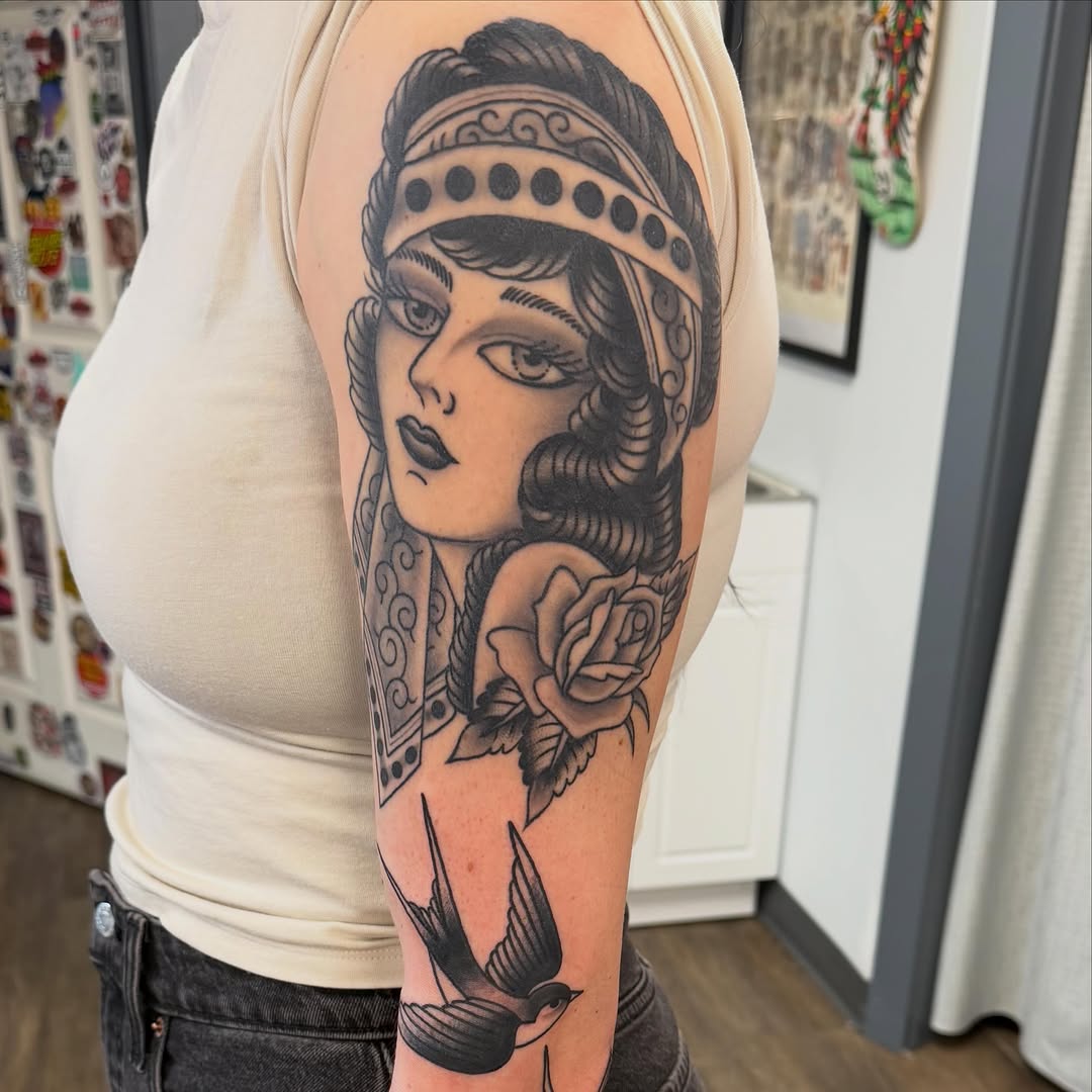 Tattoo by @timjewelltattooer — american_traditional, black_and_grey