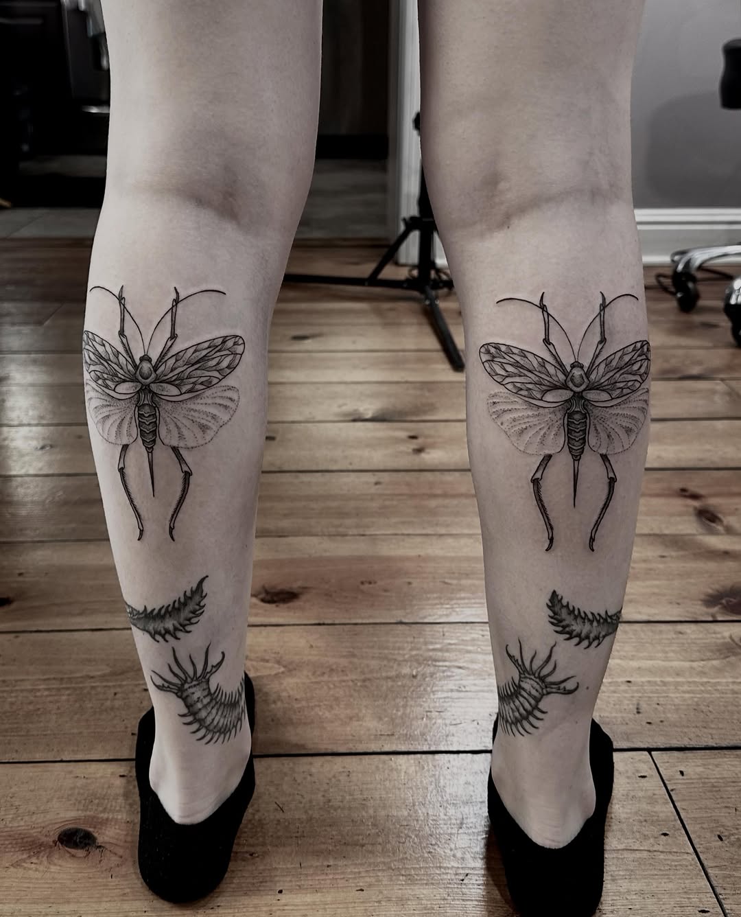 Tattoo by @veggiesaurus — black_and_grey