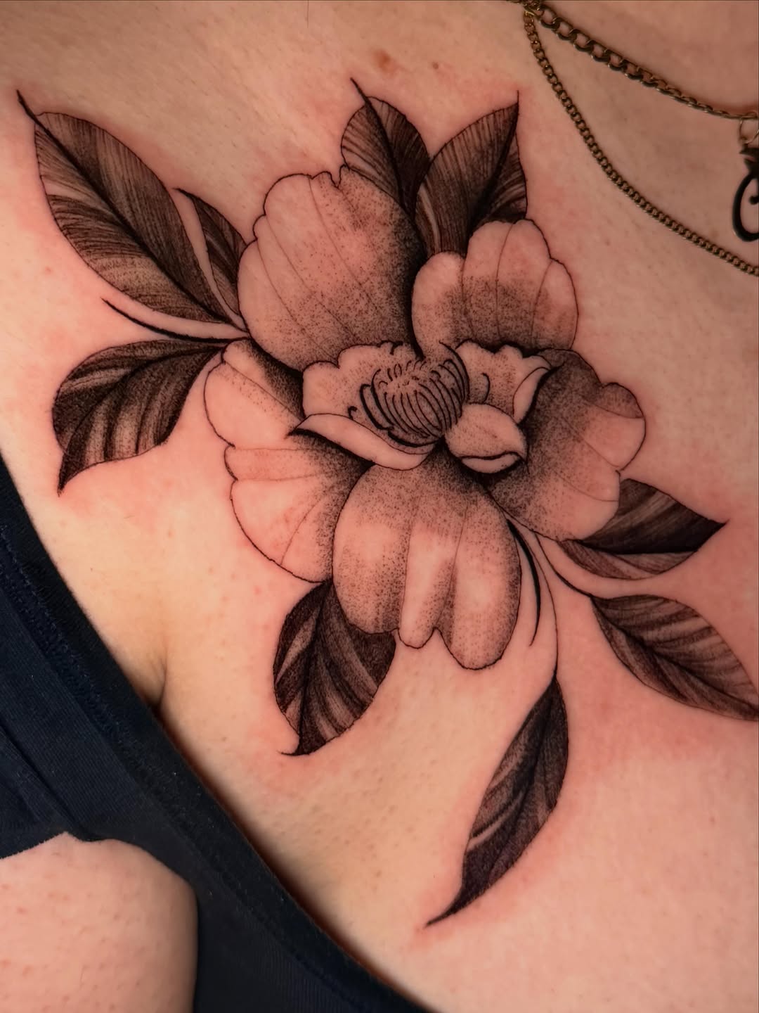 Tattoo by @inkszi — illustrative, dotwork