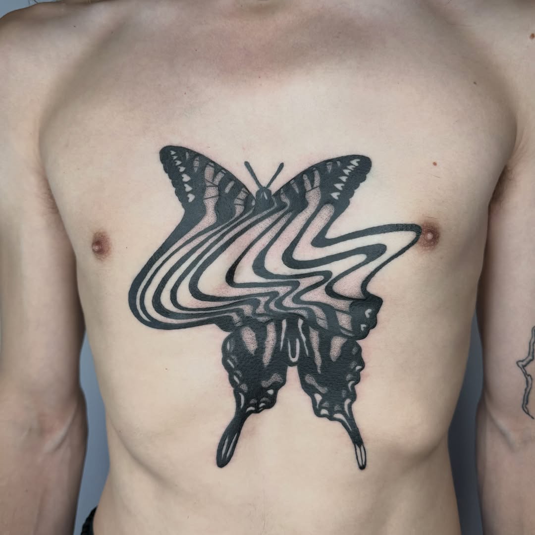 Tattoo by @zac.inks — blackwork, illustrative