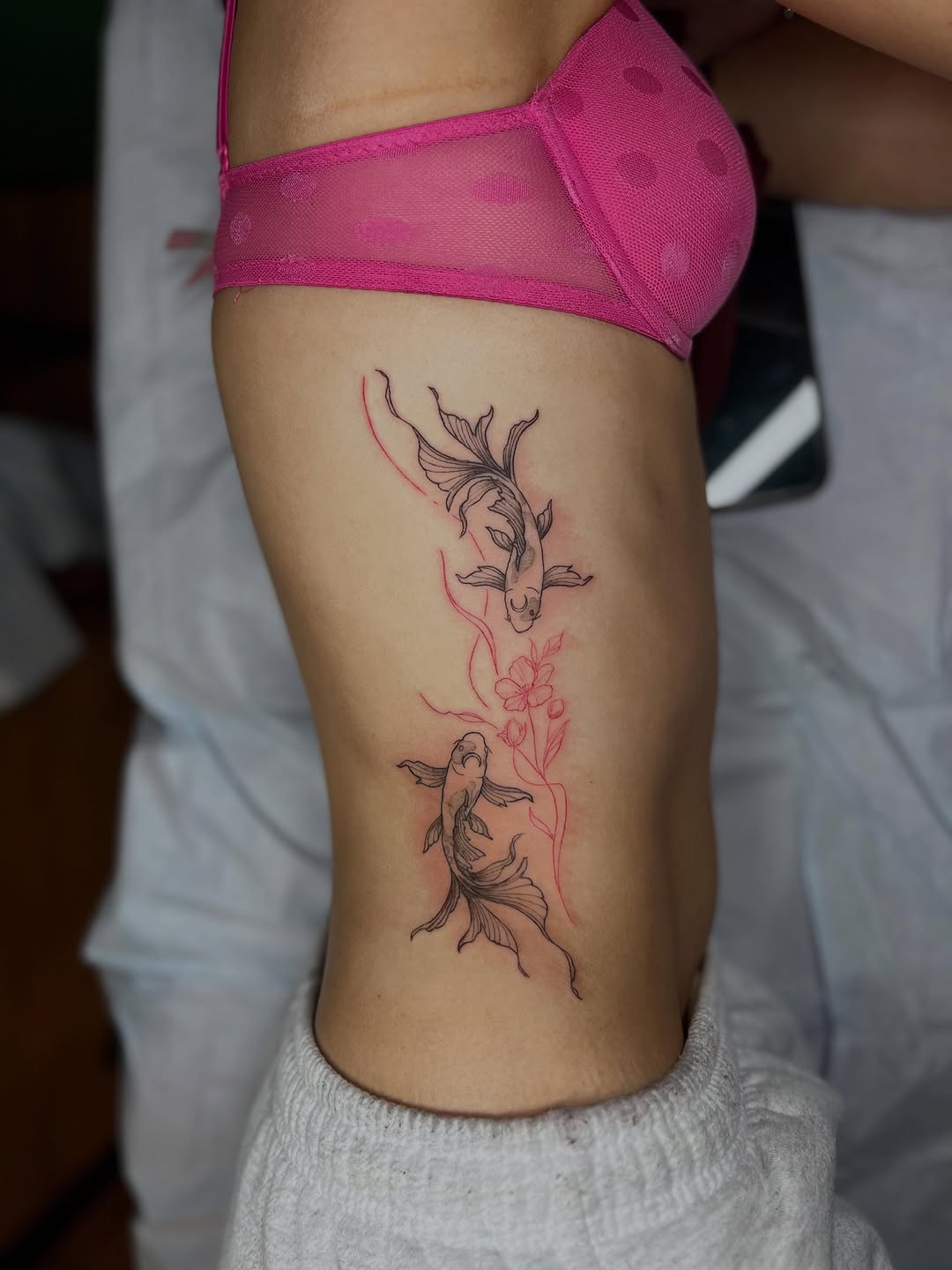 Tattoo by @bodyartbycakens — fine_line, japanese_irezumi