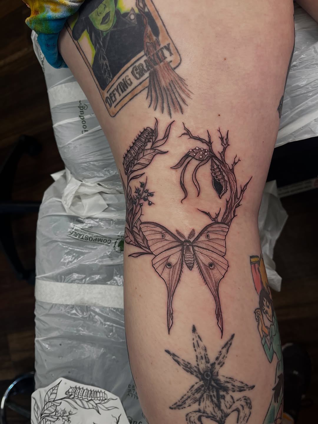 Tattoo by @autumnrosetattoos — illustrative, black_and_grey