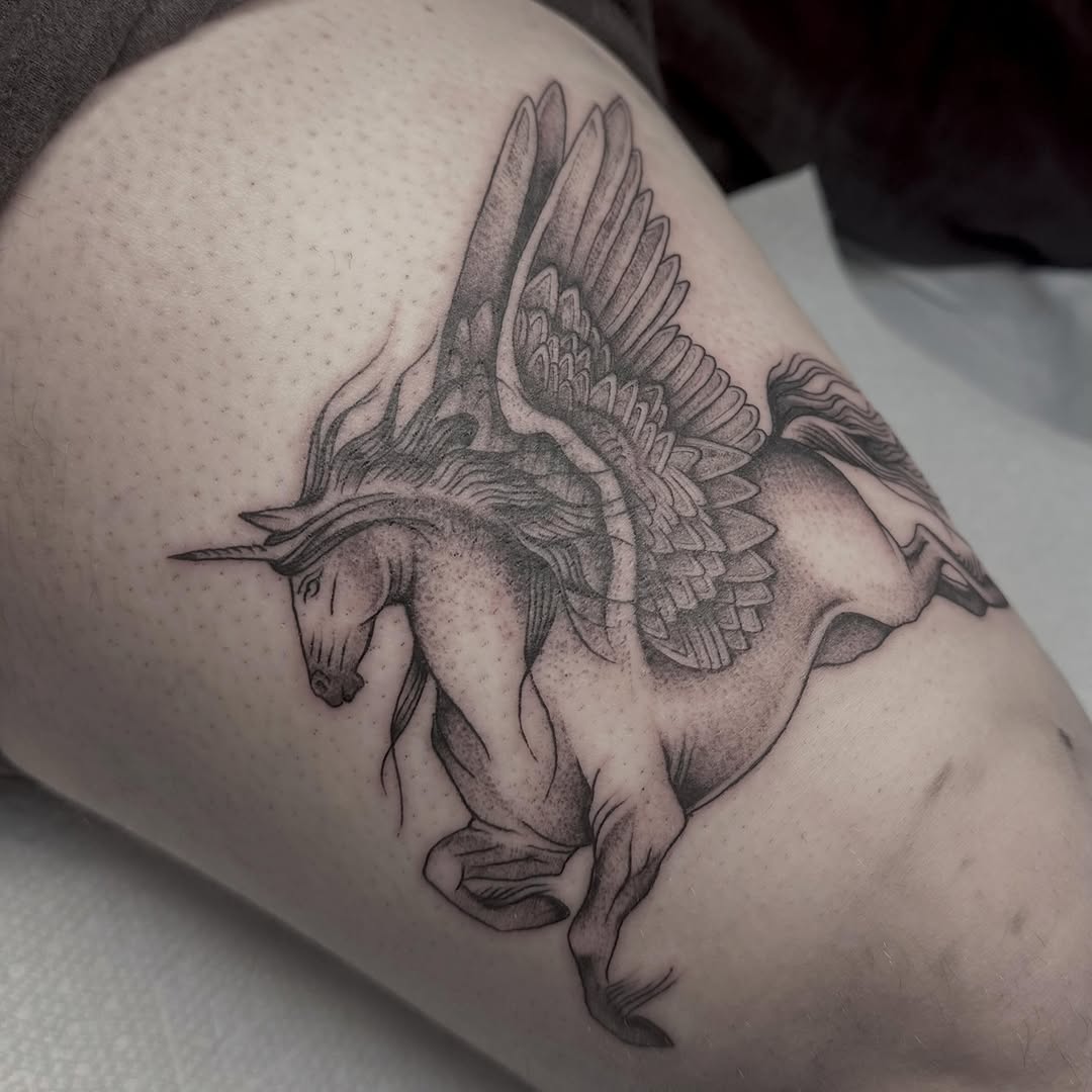 Tattoo by @nambiepambie — black_and_grey