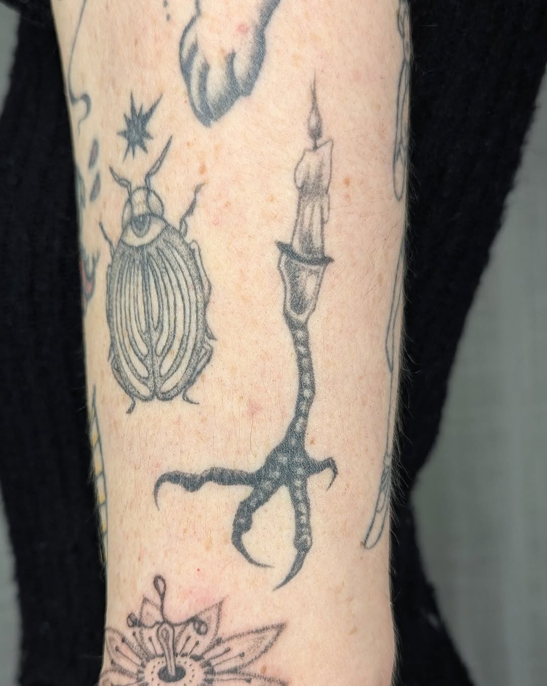 Tattoo by @sluggybunny — illustrative, black_and_grey
