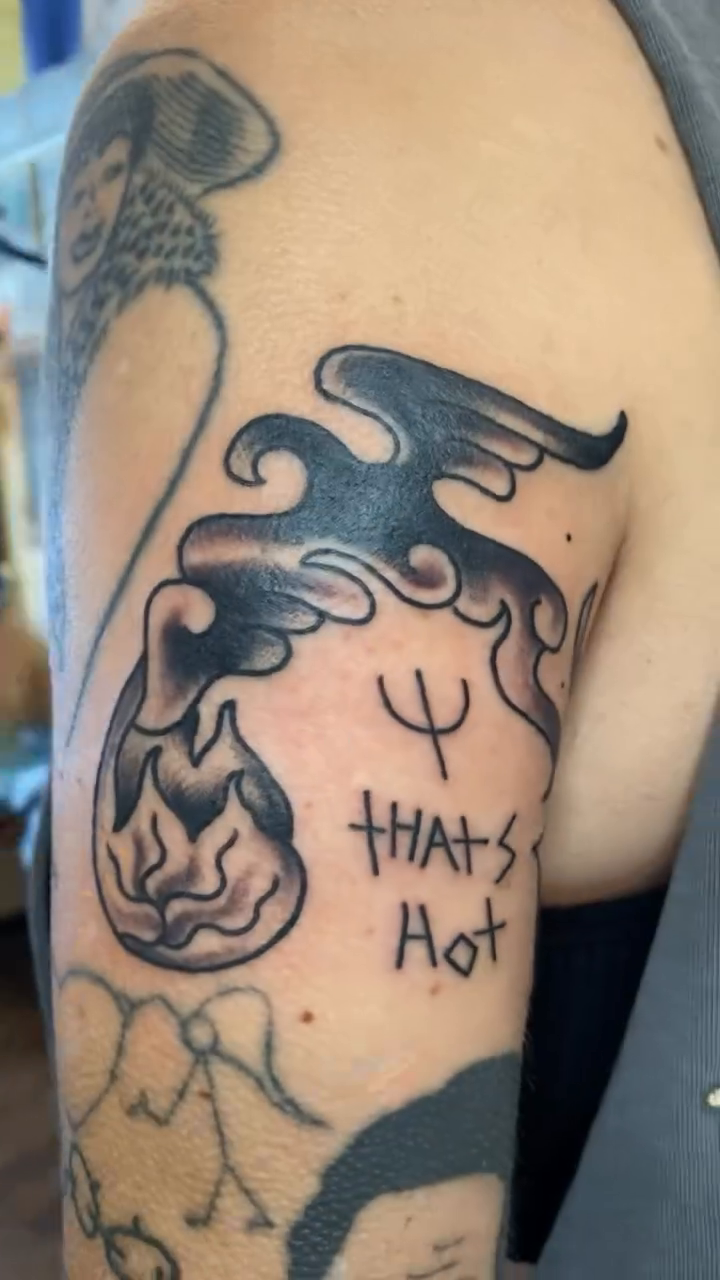 Tattoo by @seektheroots โ blackwork, lettering_script