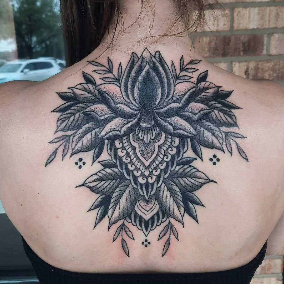 Tattoo by @k8carley_tattoos โ dotwork, ornamental