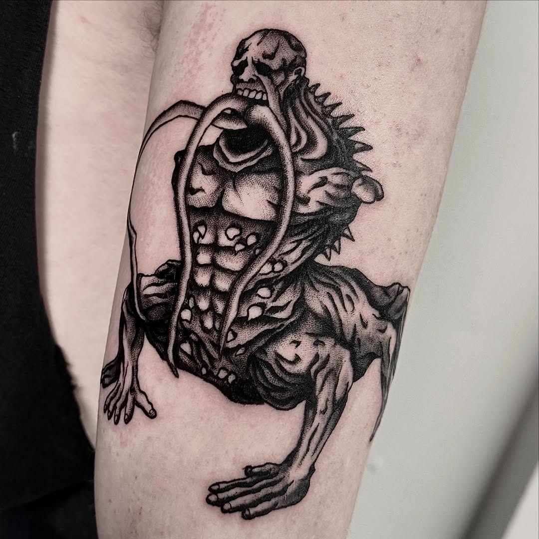 Tattoo by @gutsandink โ dark_realism, dotwork