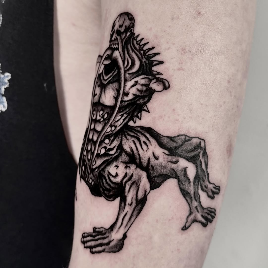 Tattoo by @gutsandink โ dark_realism, dotwork