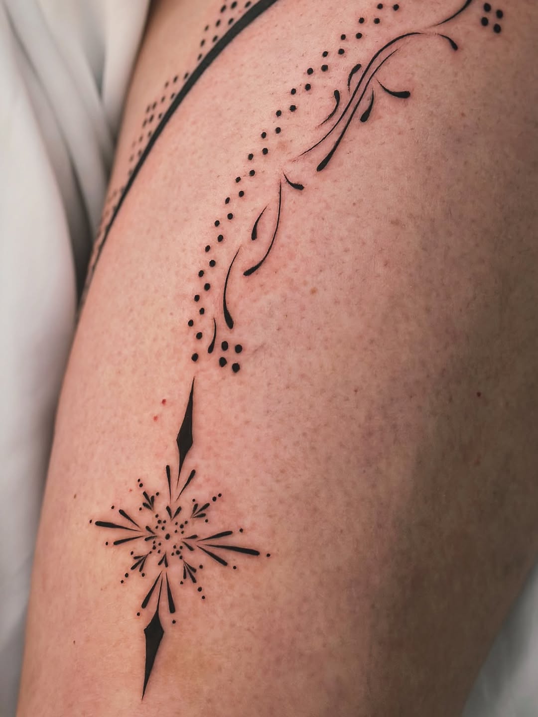 Tattoo by @richardtattooart β fine_line, dotwork