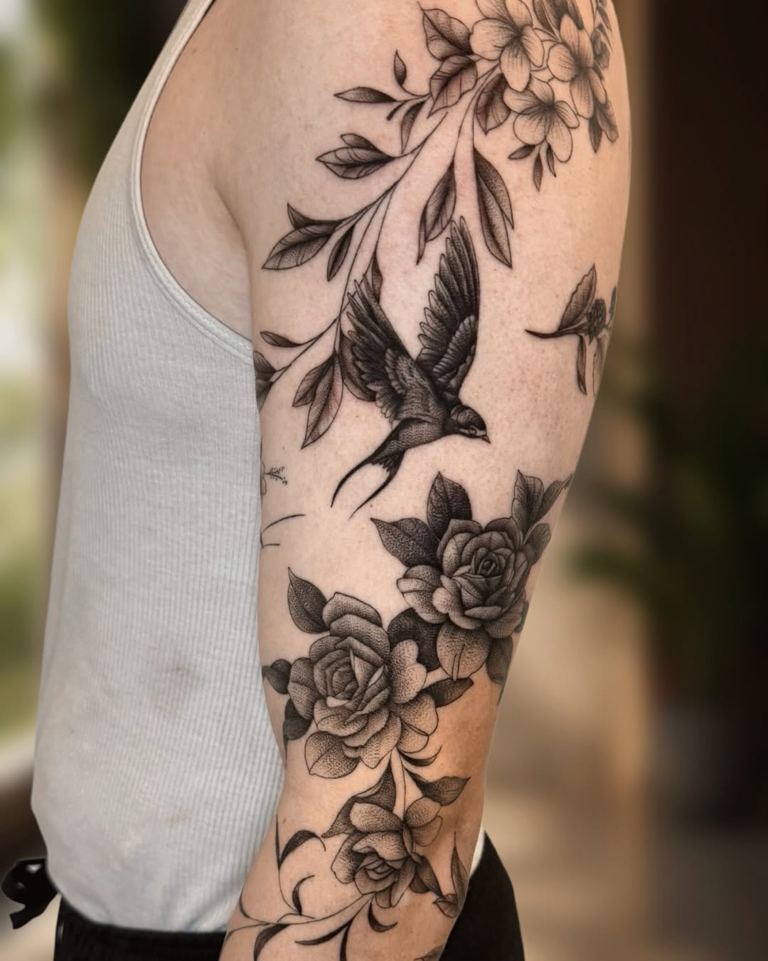 Tattoo by @ingridrojas_tattoo — black_and_grey
