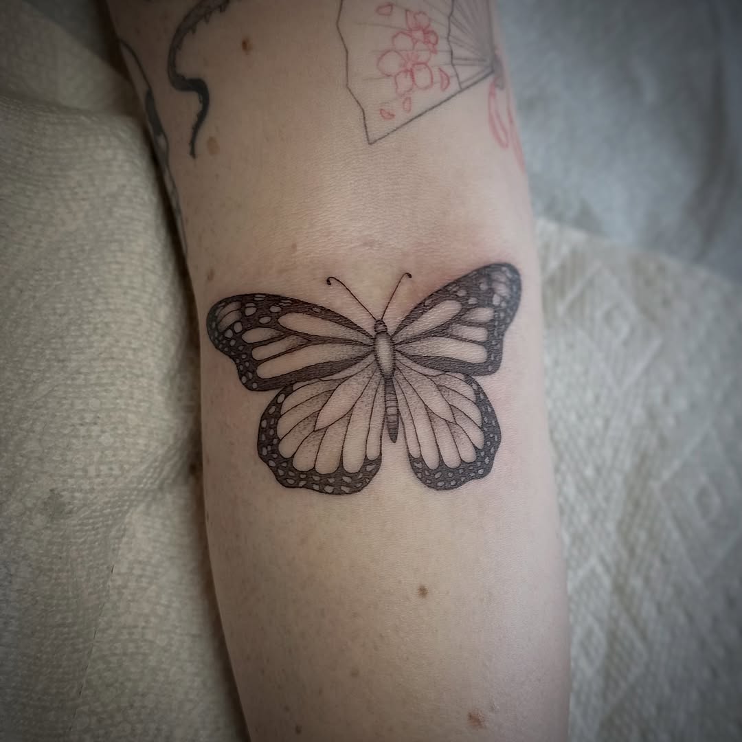 Tattoo by @dana.of.the.dead — fine_line, black_and_grey