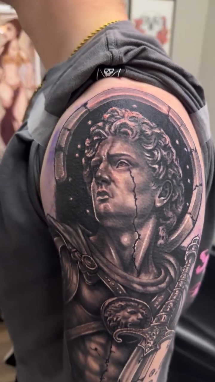 Tattoo by @pyramidofink — realism, black_and_grey