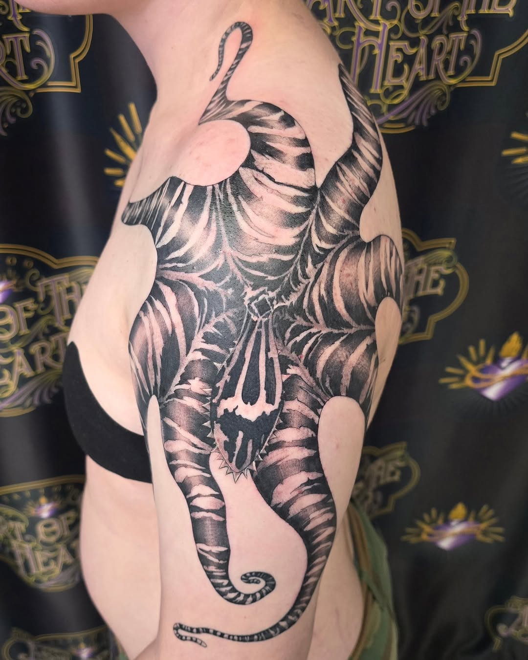 Tattoo by @inked.by.rose — black_and_grey, dark_realism